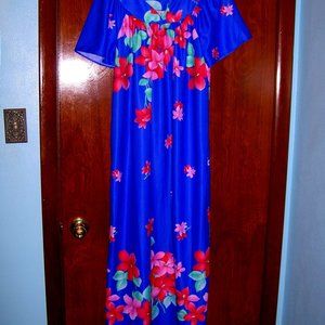 GRANADA LONG LEISURE LOUNGE DRESS MUMU KAFTAN Size SMALL 51" Long "NEW" L